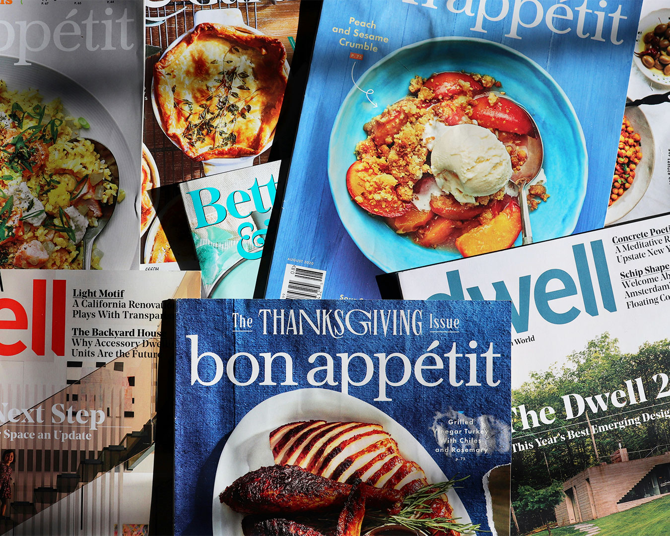 A magazine cover featuring a beautifully styled dish, highlighting food photography and editorial presentation.